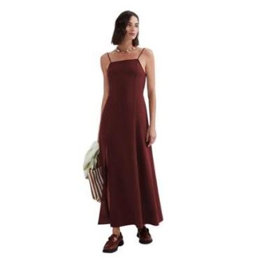 Imagem de Vestido Hering Evasê Com Fenda Eco Feminino-Feminino