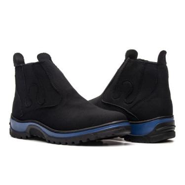 Imagem de Bota Botinha Texana Masculina Calce Facil Bota Trabalho - NoBrand, Azu