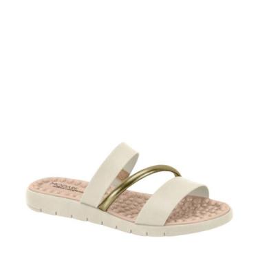 Imagem de Sandália Feminina Elástico Brilho Conforti Modare 7162.332, Branco off