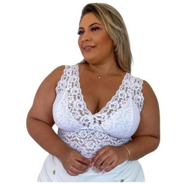 Imagem de Cropped Plus Size Renda - VM STore, Branco, G3