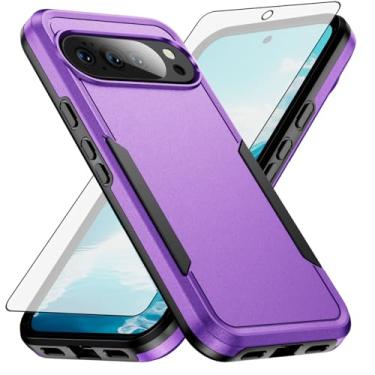 Imagem de Asuwish Capa de celular para Google Pixel 10/10 Pro 5G com película protetora de tela de vidro temperado e fina híbrida protetora de corpo inteiro dupla camada traseira acessórios para celular Pixel10