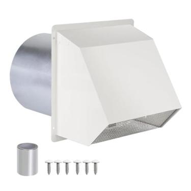 Imagem de RNXRZANK Tampa de Ventilação Externa para Secadora, Montagem Na Parede, às Intempéries, Multifuncional, para Uso Doméstico Ou em Escritórios, Ideal, 8 polegadas branco