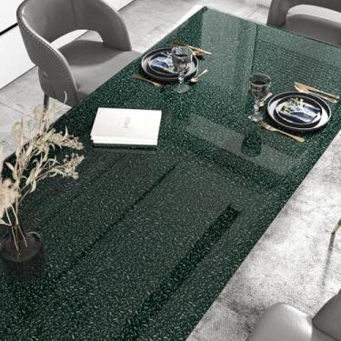 Imagem de FANCYEASY Papel de contato de granito verde escuro brilhante para bancadas à prova d'água para cozinha 39,9 cm x 299,7 cm papel de parede de mármore verde removível vinil para armários de banheiro