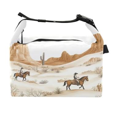 Imagem de STAYTOP Lancheira vintage caubói ocidental com fivela de alça, lancheira isolada para meninos e meninas, lancheira térmica para trabalho escolar