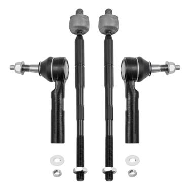 Imagem de BDFHYK Kit de terminais de haste de direção de 4 peças compatíveis com Dodge Caliber 2007-2012, 2 externos-ES800408, 2 internos EV80645,