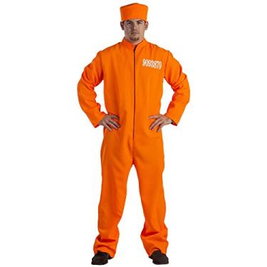 Imagem de Dress Up America Prisoner Costume For Adults - Orange Prison Jumpsuit And Cap