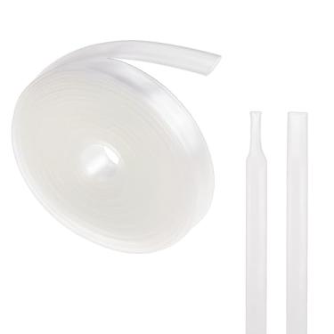 Imagem de DICOSMETIC Rolo de tubulação termorretrátil de PE transparente de 10 m de 10 mm (0,3 pol.) Envoltório de fio de tubulação de vedação para fios, proteção de cabos, manutenção de eletrodomésticos