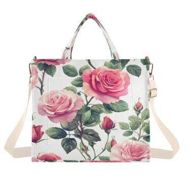 Imagem de Burbuja Sacola feminina rosa vermelha de veludo cotelê, bolsa tiracolo para compras, trabalho, viagem, P, B404, Small