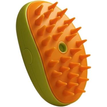 Imagem de Conjunto de escovas a vapor 3 em 1 (2 peças): pente elétrico para animais de estimação para remoção de pelos + massagem + escovagem, proporcionando cuidados eficientes (Verde,2PCS)