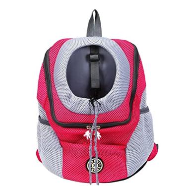 Imagem de Mochila para Pet Bolsa Portátil de Viagem Peito Frontal Malha Respirável Design com Cordão Transportar Cachorro