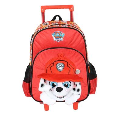 Imagem de Mochila 3D de Rodinha Infantil - Pelúcia - Patrulha Canina - Marshall - Luxcel