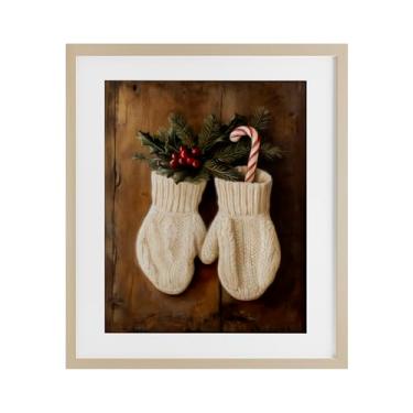 Imagem de Stupell Industries "Luvas de lã quentes", impressão emoldurada sob vidro, marrom, 33 x 40 cm