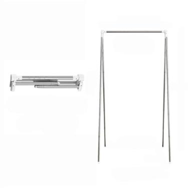 Imagem de POCREATION Suporte de Roupas Portátil, Cabide Desmontável para Secar Roupa Em Aço Inoxidável Ajustável Em Altura e Largura Com Pés Antiderrapantes, para Lavanderia Doméstica Hotel