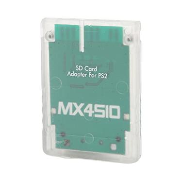 Imagem de Akozon Adaptador de Cartão de Armazenamento Transparente para - Leitor de Cartão de Memória Plug and Play para Consoles de Jogos, Compatível Com MX4SIO (Branco Transparente)