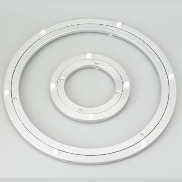 Imagem de Fornecimento direto de fábrica Giratório liga alumínio mesa redonda vidro hotel e restaurante Rack exibição móveis