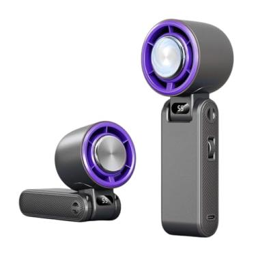 Imagem de Jiawu Ventilador Turbo Portátil Portátil Com Resfriamento de Gelo, Velocidade 1-100, Ventilador Pessoal Dobrável Com Display Digital, Refrigerador de Ventiladores de Bolso