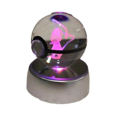 Imagem de Lâmpada De Cristal 3D Pikachu Gengar Mew Mewtwo Base De Figuras Presen
