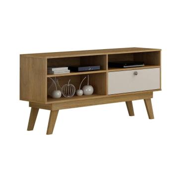 Imagem de Rack para TV Houston Bicolor Cinamomo e Off White 1,36m - Valdemóveis