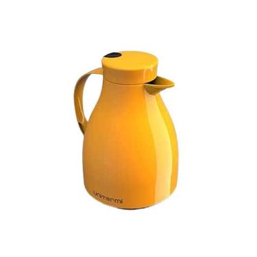 Imagem de Garrafa Térmica Bule Paris 500ml Amarela com Ampola de Vidro Plástico 