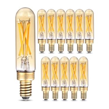 Imagem de TORCHSTAR Pacote Com 12 Lâmpadas Led T6, Lâmpada Tubular Regulável De 25 Watts, Candelabro E12 360 Lm, Listada Pela Ul, Filamento Edison Para Lustre, Ventilador Teto, Vidro Âmbar, 2200 K Quente