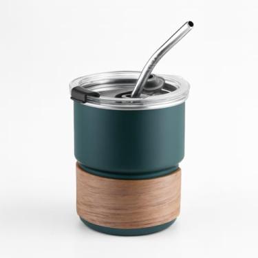 Imagem de Copo de Café com Canudo em Inox Hermético 250ml Verde