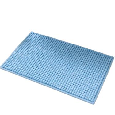 Imagem de Kit Tapete Banheiro 40x60 Antiderrapante Bolinha Microfibra Macarrão Luxo Absorvente Para Banheiro e Lavabo Ideal para Família(1,Azul Bebê)