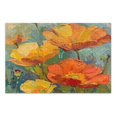 Imagem de Quebra-cabeças exclusivos de papoulas vibrantes da Califórnia para adultos com letras nas costas 1000 peças