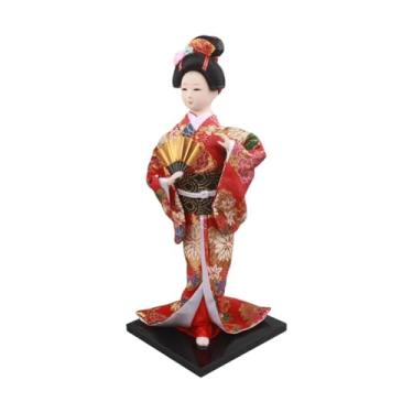 Imagem de FLCPJGV Estatueta de Gueixa Japonesa, Boneca Gueixa Oriental, Escultura Kabuki, Figura Artesanal em Pé Feita de Tecido, Espuma E Resina para Presente, Escritó, Style F, Tamanho real