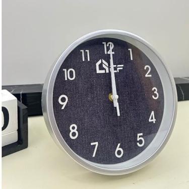 Imagem de Relógio de Parede para Escritório - Relógio de Decoração com Pilha, Design Minimalista, Fácil de Instalar, Ideal para Ambientes Profissionais e Domésticos (CF-075-Prata)