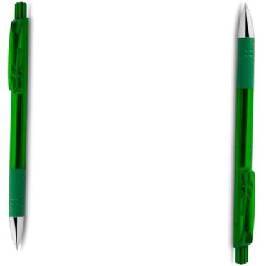 Imagem de Caneta Esferográfica em Metal, Preta Fosca, Retrátil, Grip Metálico, Ponta 0.7mm, Design Cilíndrico, 14cm, para Escrita Geral (Kit 2 Verde)