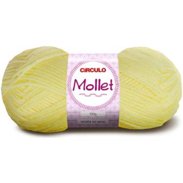 Imagem de Fio Mollet Círculo 100g 200m Lã Acrílica Tricô Crochê Artesanato Touca Cachecol Inverno Novelo (325 - AMARELO CANDY)