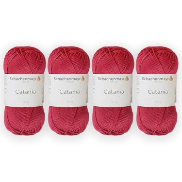 Imagem de 4 novelos/pacote Schachenmayr (SMC) Catania Originals Yarn, cada bola 50 g (125 m), 100% algodão mercerizado para fio de tricô e crochê, peso esportivo, 258 - morango