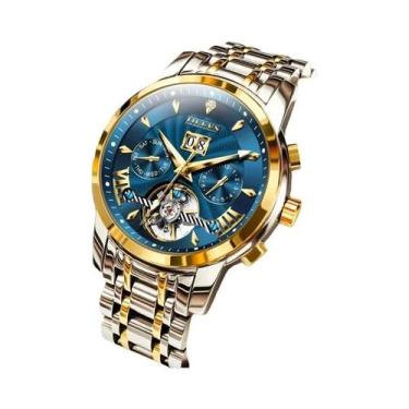 Imagem de Relógio Mecânico Luxuoso Masculino OLEVS Automático Clássico Com Calen