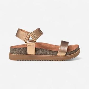 Imagem de Sandália Plataforma Moleca Papete Metalizada Rosê-Feminino