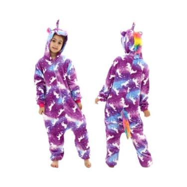 Imagem de Pijamas De Flanela De Inverno Para Crianças Pikachu Unicórnio Kigurumi