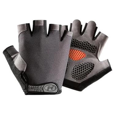 Imagem de Luva Esportiva Meio Dedo Unissex com Gel Antichoque, Respirável, para Academia e Ciclismo Mtb Speed - Cinza (Médio)
