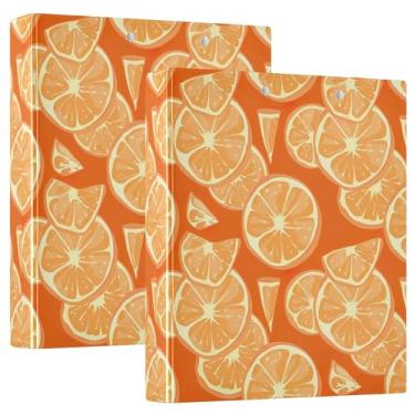Imagem de Fichários personalizados de fatias de laranja de 3 cm com 3 anéis para guardar 200 folhas, anel redondo, fichário resistente, 31,5 x 27 x 6 cm, 1 pacote