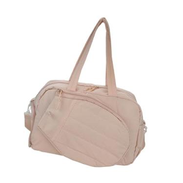 Imagem de YIJU Bolsa de tênis tipo sacola com compartimento para sapatos, bolsa de ombro leve e de grande capacidade para badminton, ideal para exercícios, Rosa