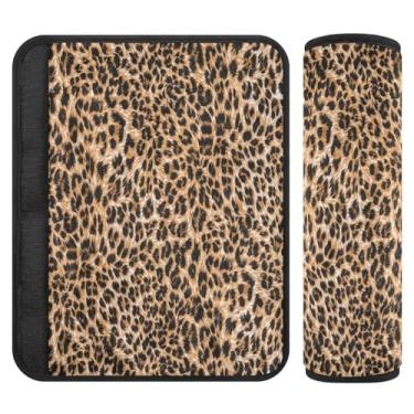 Imagem de Capas de cinto de segurança macias de leopardo camuflado, acolchoadas com algodão, capa de alça de carrinho de bebê, almofada de cinto de segurança infantil