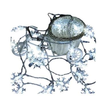 Imagem de Luzes De Natal Em Forma De Floco De Neve 10/20/30/40 LED Alimentadas P