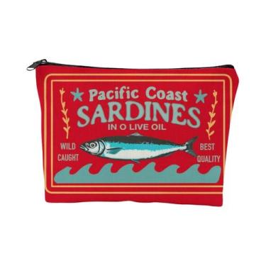 Imagem de Bolsa de maquiagem unissex de linho leve e durável  Design de azeite d