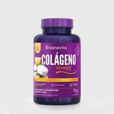 Imagem de Colágeno Mastigáveis Abacaxi Com Hortelã 72g Sanavita