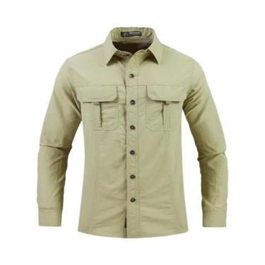 Imagem de Camisa Tática Militar Masculina Leve De Secagem Rápida Com Mangas Long