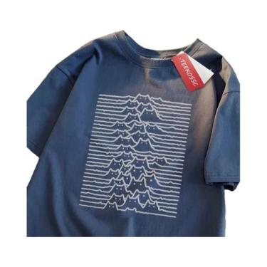 Imagem de Camiseta Unissex De Algodão Com Manga Curta Estampa De Gato Em Montanh