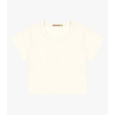 Imagem de Blusa Cropped Infantil Ribana Canelada Trick Nick Bege, Bege, 3