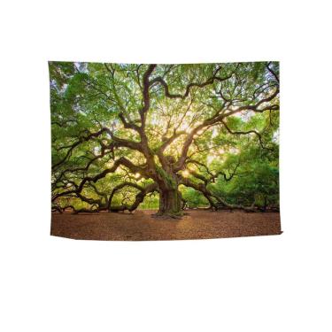 Imagem de Tapeçaria de parede com árvores altas, 150x100cm, fibra de poliéster