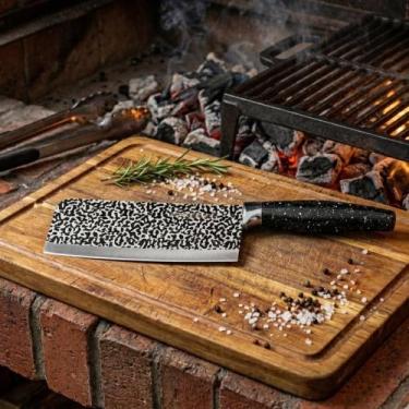 Imagem de Faca Cutelo Machadinha Artesanal Chef Lâmina Larga Inoxidável Corte Os