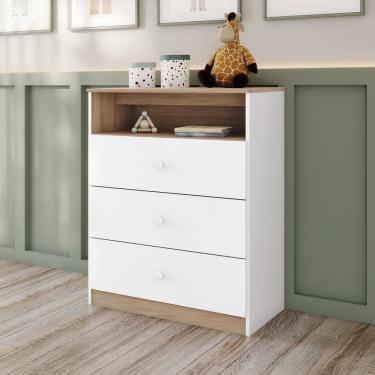 Imagem de Comoda Infantil 3 Gavetas com Nicho Magia Henn