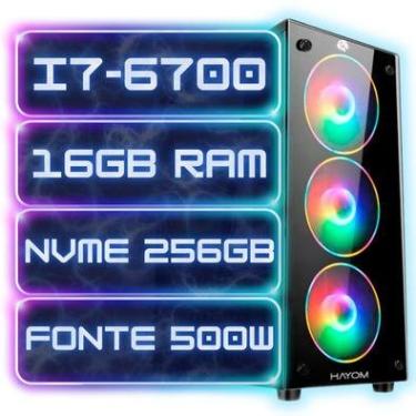 Imagem de PC Gamer Cpu RGB Completo I7-6700 Ram 16gb Ddr4  Nvme 256gb