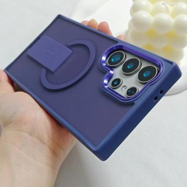 Imagem de Capa traseira fosca para carregamento sem fio para Samsung Galaxy S25 edge S23 S24 Ultra Plus S24 FE (para Galaxy S25+/Roxo Escuro)